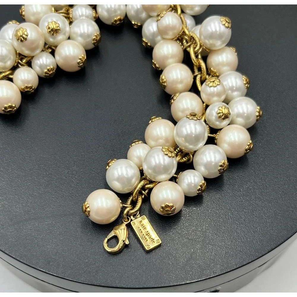 Kate Spade New York White Light Pink Faux Pearl Baubles Cha Cha Bracelet 
8" - Picture 6 of 8